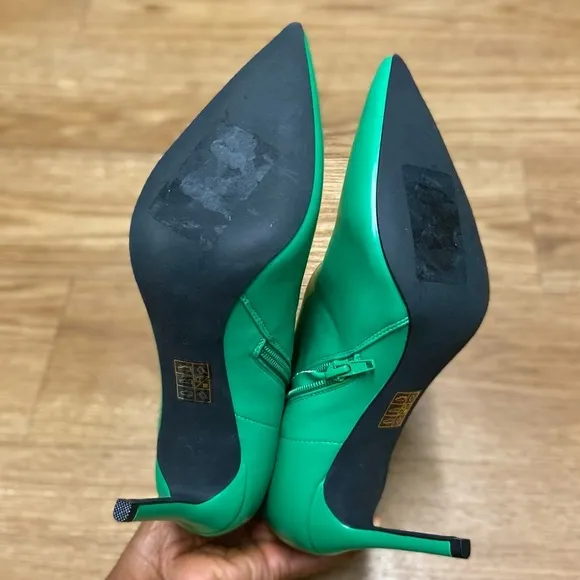 Jeffery Campbell Green Ankle Leather Boots Shoes Booties