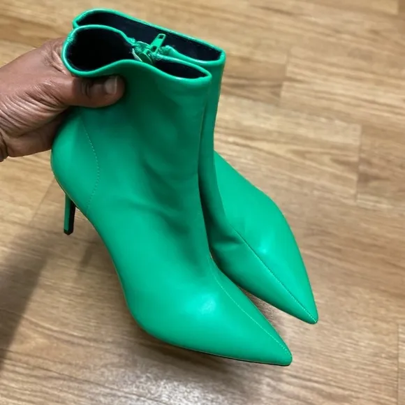 Jeffery Campbell Green Ankle Leather Boots Shoes Booties