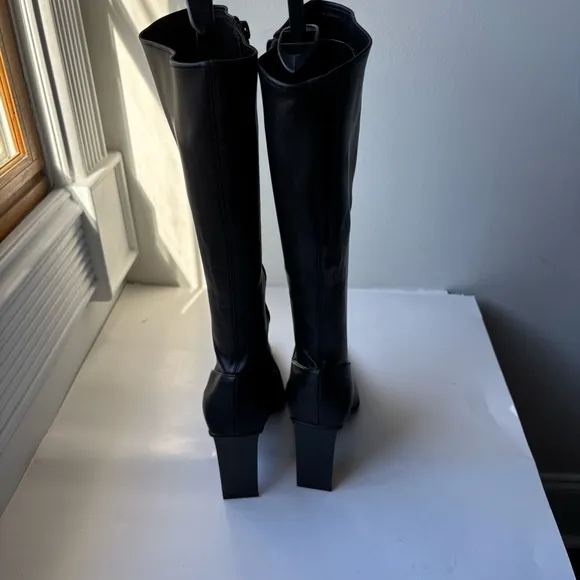 Jeffrey Campbell Black Knee-High Boots Heel square Toe Sz 9