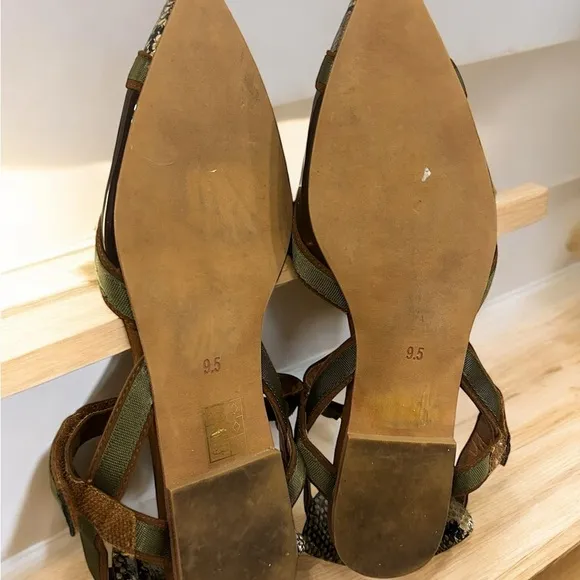 Jeffrey Campbell Enrich Python Pointed Toe Flats Size 9.5
