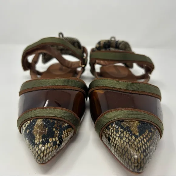 Jeffrey Campbell Enrich Python Pointed Toe Flats Size 9.5