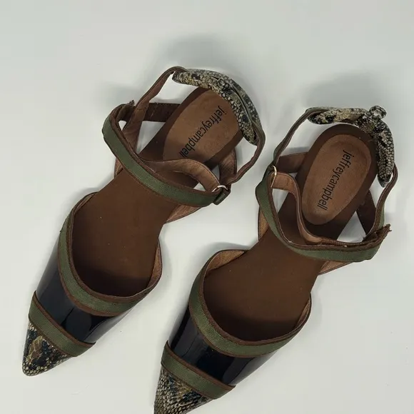 Jeffrey Campbell Enrich Python Pointed Toe Flats Size 9.5