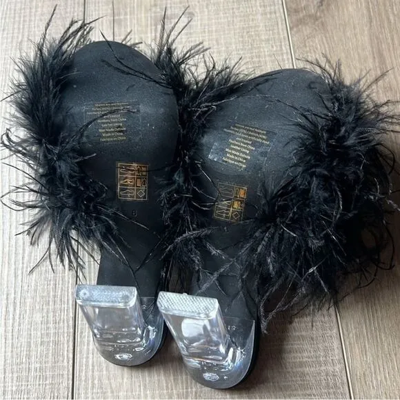 Jeffrey Campbell Free People Daisy Black Heel Feathers US 8