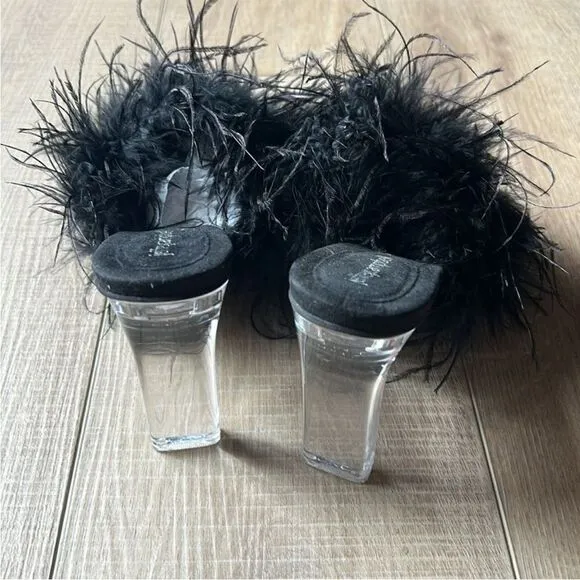 Jeffrey Campbell Free People Daisy Black Heel Feathers US 8