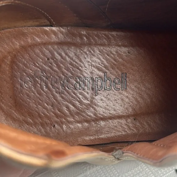 Jeffrey Campbell Muskrat Lo Women US9 Shoes Shooties Tan Heels Boots V-Notch