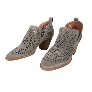 Jeffrey Campbell Womens Heeled Booties 7.5 Tan Suede Cut Out Shootie Boho Chic