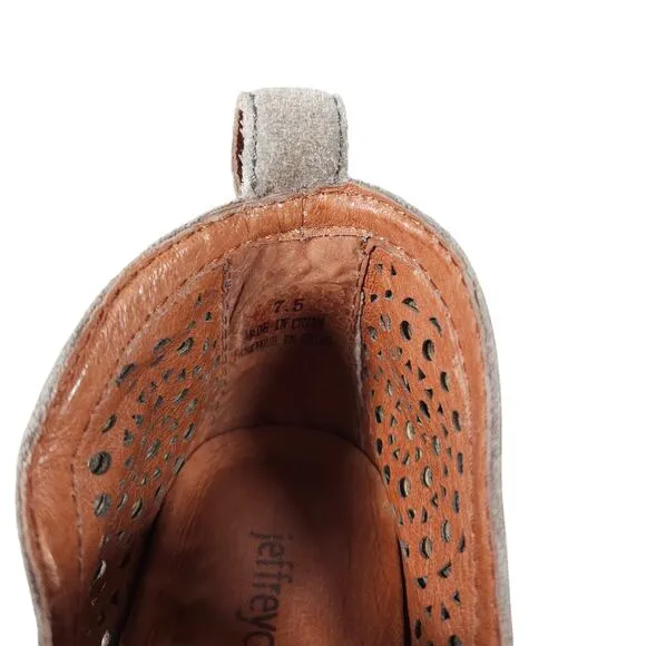 Jeffrey Campbell Womens Heeled Booties 7.5 Tan Suede Cut Out Shootie Boho Chic