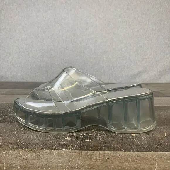 Jeffrey Campbell Women’s Size 10 Platform Jelly Shoes Clear Slip On Open Toe