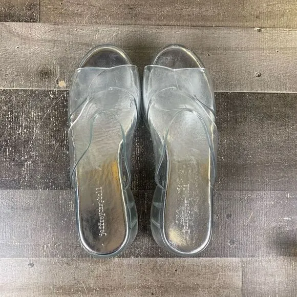 Jeffrey Campbell Women’s Size 10 Platform Jelly Shoes Clear Slip On Open Toe