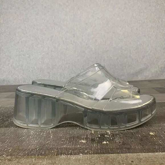 Jeffrey Campbell Women’s Size 10 Platform Jelly Shoes Clear Slip On Open Toe