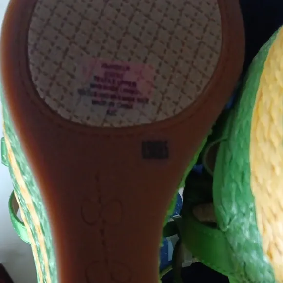 Jessica Simpson Green and Yellow Women's Sandals
