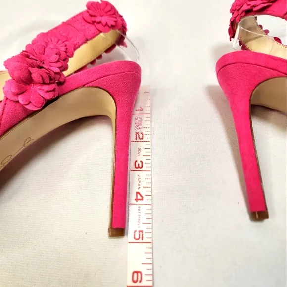 Jessica Simpson Pink Suede Floral Women's Heels