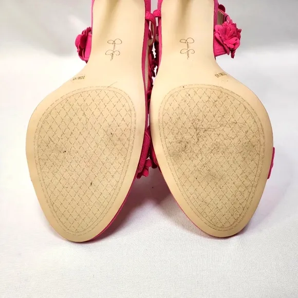 Jessica Simpson Pink Suede Floral Women's Heels
