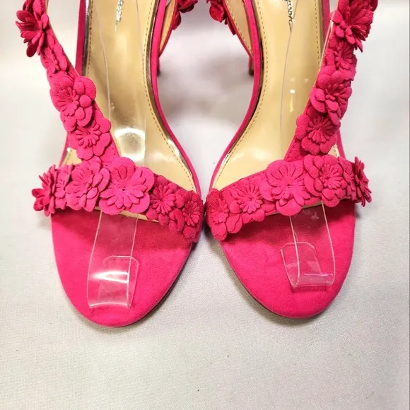 Jessica Simpson Pink Suede Floral Women's Heels