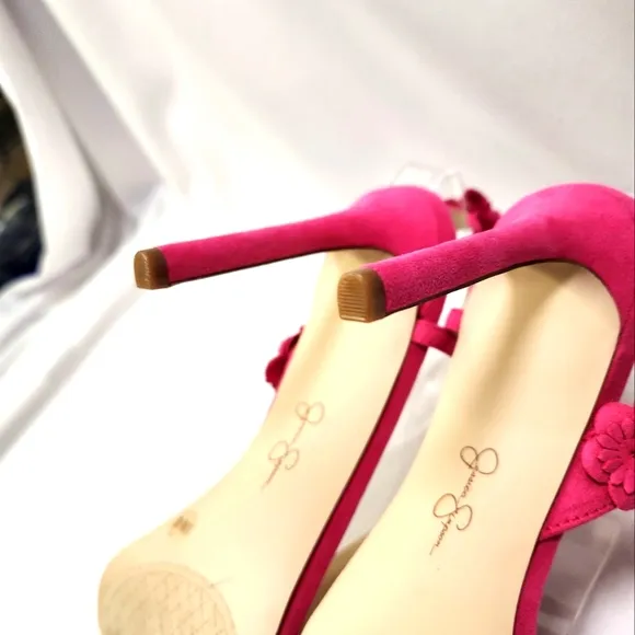 Jessica Simpson Pink Suede Floral Women's Heels