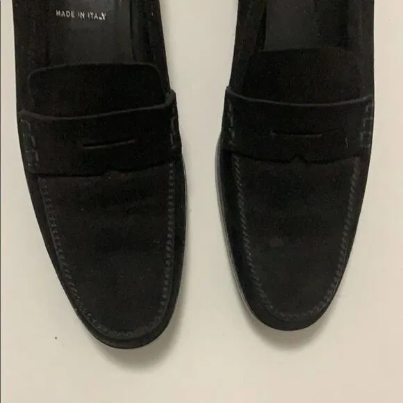JILL SAUNDERS BLACK SUEDE LOAFERS SIZE SIZ…‎