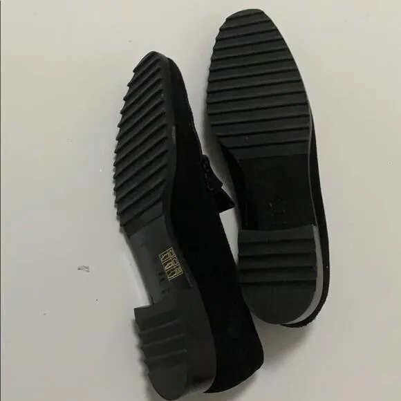 JILL SAUNDERS BLACK SUEDE LOAFERS SIZE SIZ…‎