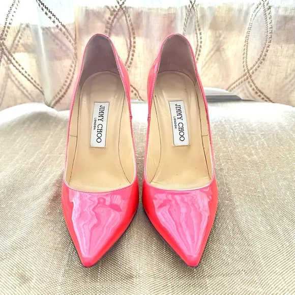 JIMMY CHOO Abel Pink Iridescent Heels