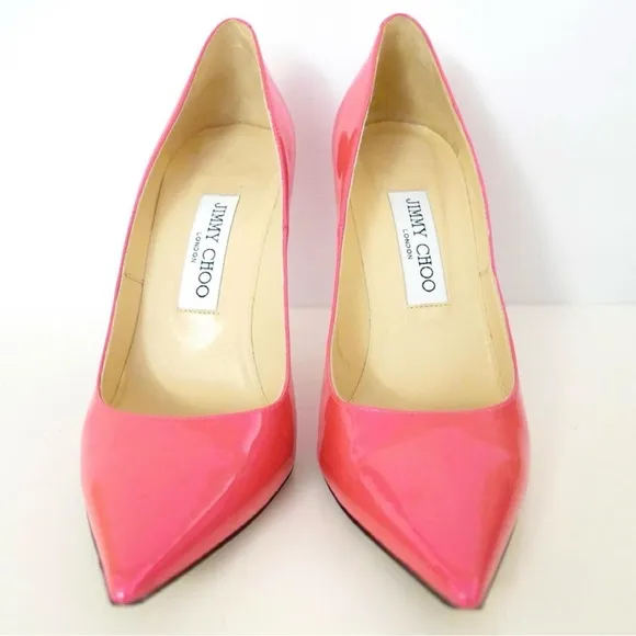 JIMMY CHOO Abel Pink Iridescent Heels