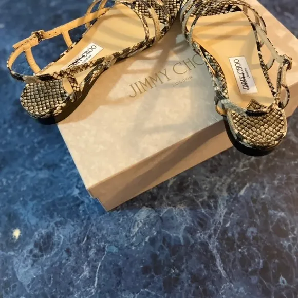 Jimmy Choo Arien Snakeskin Leather strappy sandals
