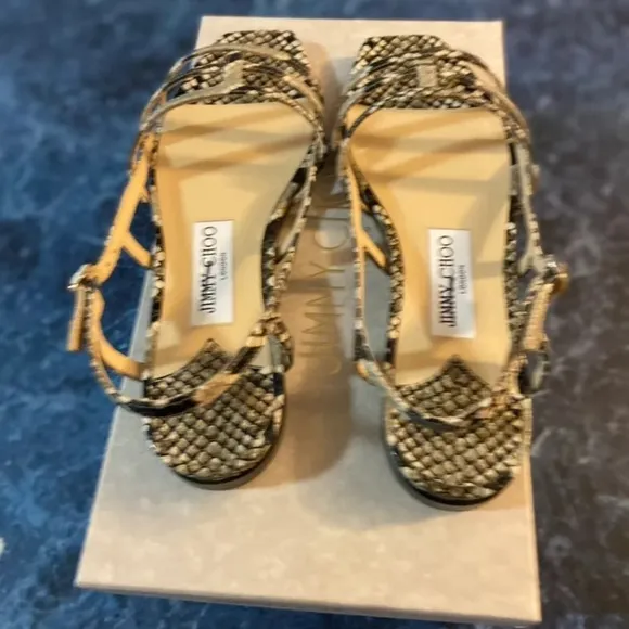 Jimmy Choo Arien Snakeskin Leather strappy sandals