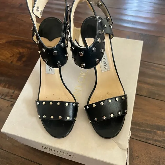 Jimmy Choo Black Studded Women's Heels