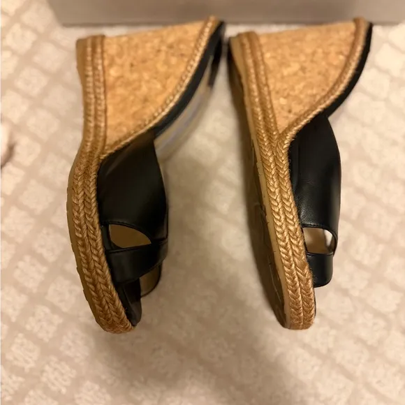 Jimmy Choo Black Wedge Sandals