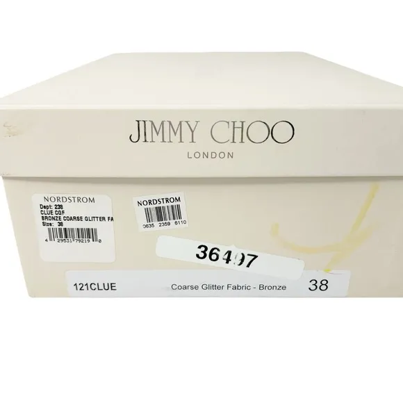 JIMMY CHOO Clue Bronze Coarse Glitter Peep Toe Slingback Platform Heels