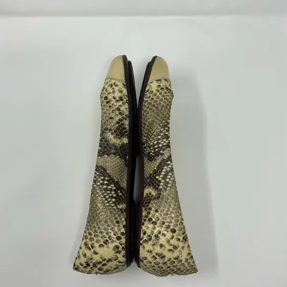 Jimmy Choo Gold Metallic Snake Print Flats