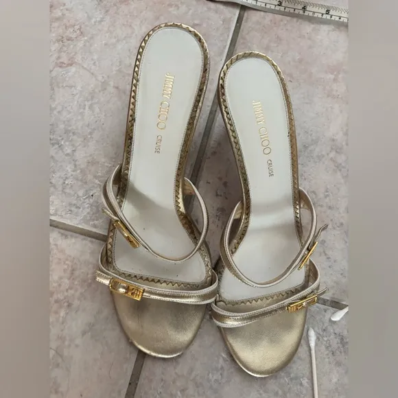 Jimmy Choo Heels cruise shoes slide ins open toe dress sandals strappy buckle