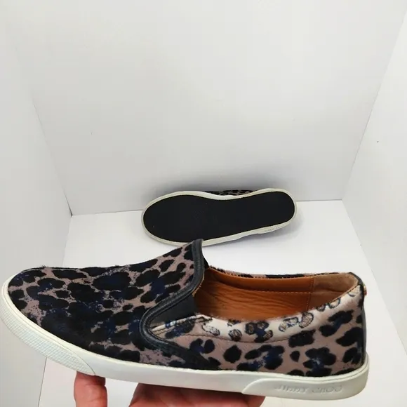 Jimmy Choo Ponyhair Animal Print, Slip On Sneakers,‎ Size 8|EUR 38.5