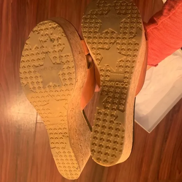 Jimmy Choo Prima Cork Sandals. Size 9.5.