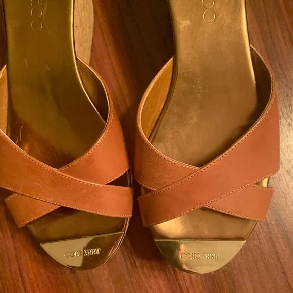 Jimmy Choo Prima Cork Sandals. Size 9.5.
