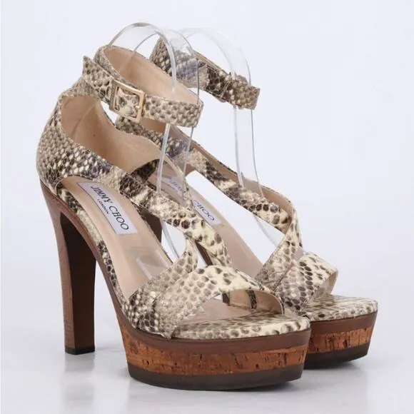 Jimmy Choo Snakeskin Tan Heels