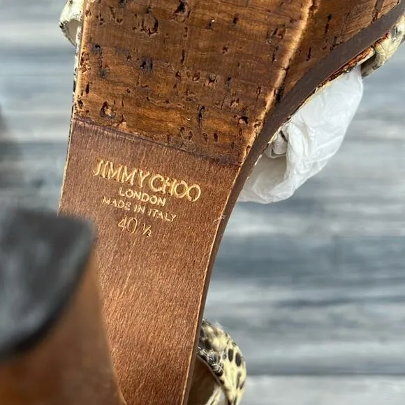 Jimmy Choo Snakeskin Tan Heels