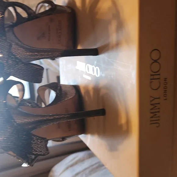 Jimmy Choo Women's Glitter Sandals - silver size 41