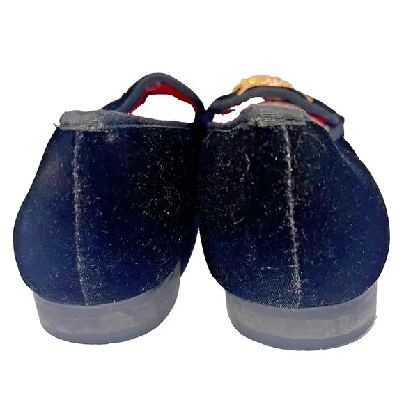 JITAI Black Velvet Shoes Men's 12 Slip-On Red Velvet Lined Penny Loafer Luxury