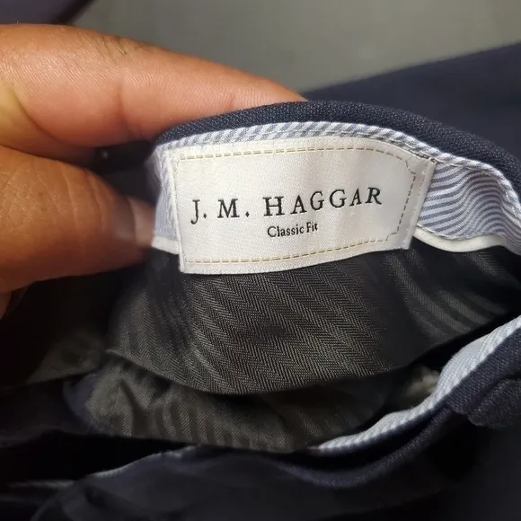 J.M. Haggar Dress Pants Men's 34x32 Navy Blue