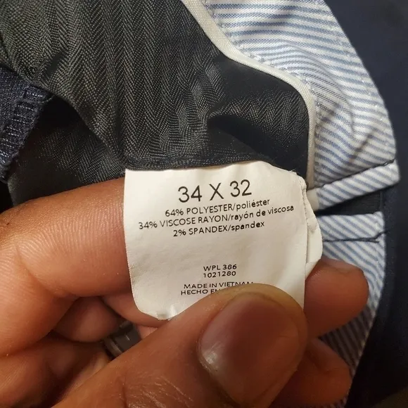 J.M. Haggar Dress Pants Men's 34x32 Navy Blue