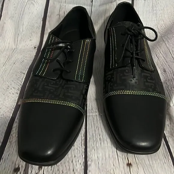 John Fleuvog Loafers - Prophesy Breton Leather Derby Shoes - Vegan - Black - 8