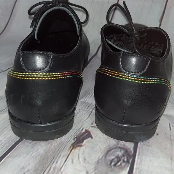 John Fleuvog Loafers - Prophesy Breton Leather Derby Shoes - Vegan - Black - 8