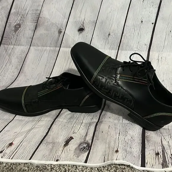 John Fleuvog Loafers - Prophesy Breton Leather Derby Shoes - Vegan - Black - 8