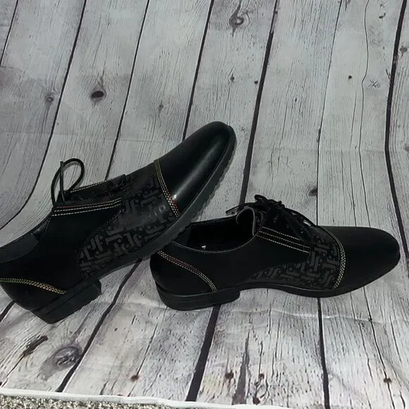 John Fleuvog Loafers - Prophesy Breton Leather Derby Shoes - Vegan - Black - 8