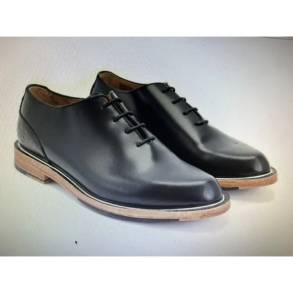John Fluevog womens Size 9 Oxford Shoes Leather Modvog Mariella black gold