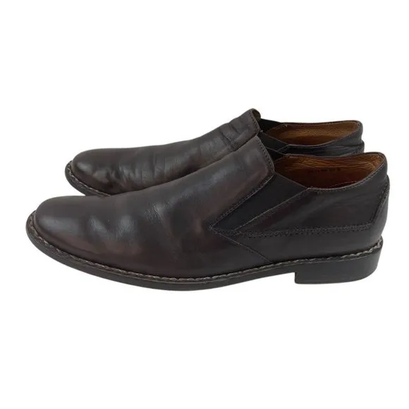 John Varvatos CrosbyMens Shoes Size 12 Brown Leather Slip On Loafer Luxury Italy