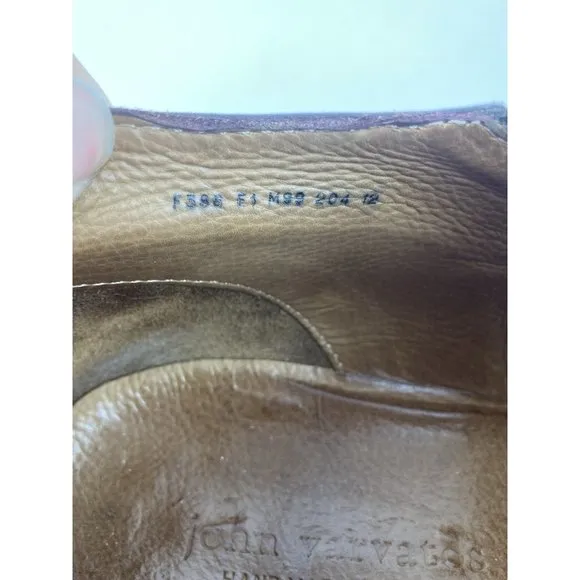 John Varvatos CrosbyMens Shoes Size 12 Brown Leather Slip On Loafer Luxury Italy