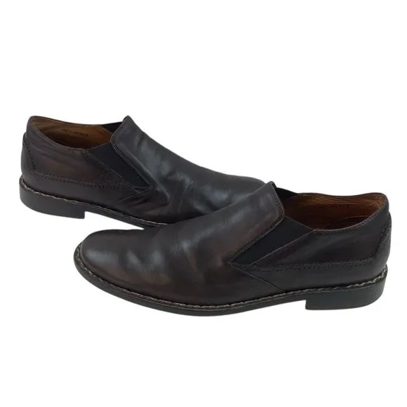 John Varvatos CrosbyMens Shoes Size 12 Brown Leather Slip On Loafer Luxury Italy