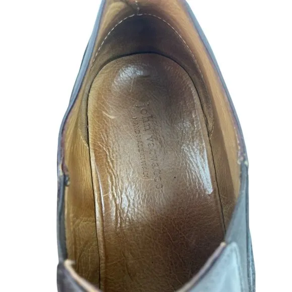 John Varvatos CrosbyMens Shoes Size 12 Brown Leather Slip On Loafer Luxury Italy