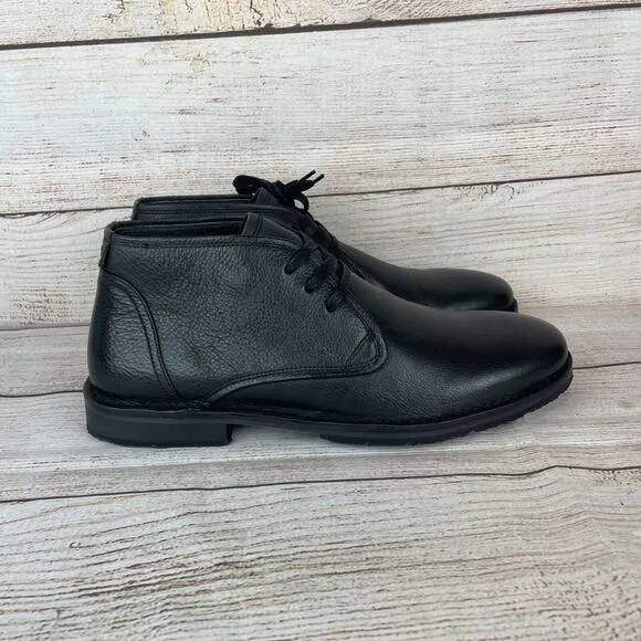 JOHN VARVATOS Mens Sz 11 Boots Star Portland Black Leather Chukka