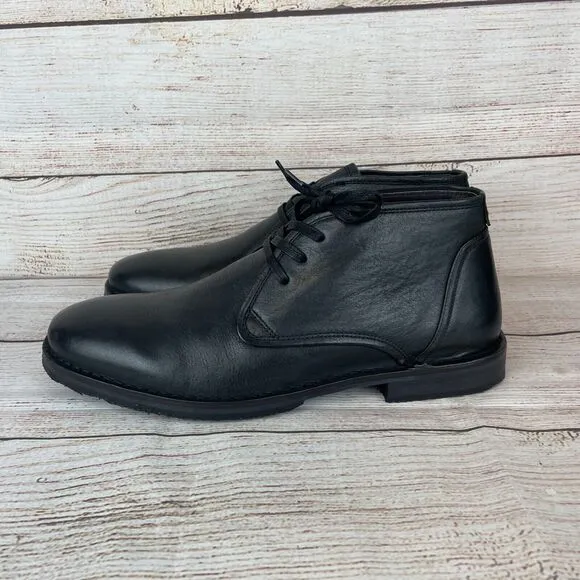 JOHN VARVATOS Mens Sz 11 Boots Star Portland Black Leather Chukka